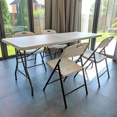 Складний стілець 46х52х79см Білий SW-00001609