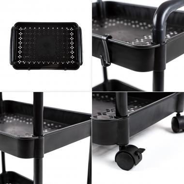 Етажерка мобільна п'ятиярусна універсальна пластикова 41х25х127см Чорна SW-00002109