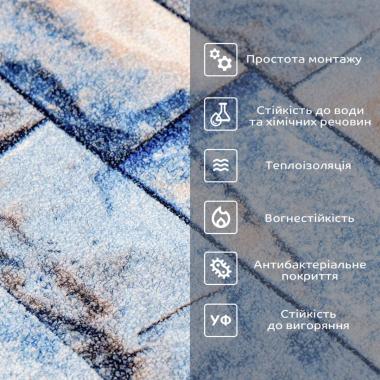 Обои самоклеющиеся 2800х500х1,5мм Сине-бежевый екатеринославский кирпич (D) SW-00001785