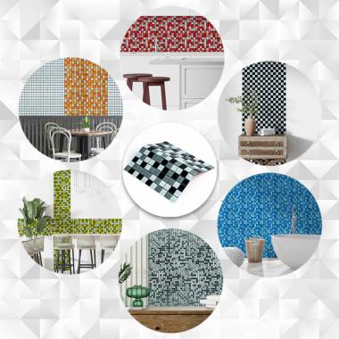 Мозаика из декоративного стекла 298х298х4,5мм Чёрно-серая SW-00002369