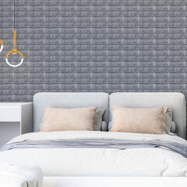 Самоклеющаяся 3D панель в рулоне 19600x700x3мм Серебряный Кирпич (R017-3-20) SW-00001197