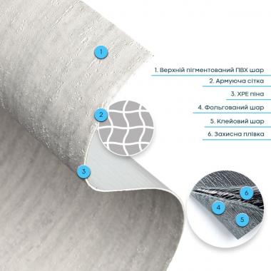 Самоклеюча гнучка штукатурка в рулоні 600х3000х2,5мм Світлий граніт SW-00002991