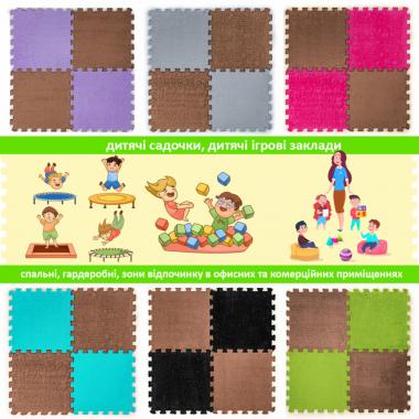 Пол-пазл плюшевый 30х30х1см Коричневый (D) SW-00002082