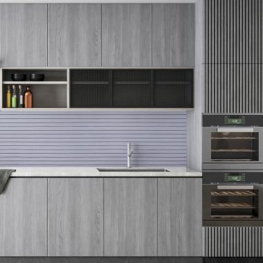 Покрытие виниловое самоклеющееся 3D Рейки в рулоне Белый Графит 600х2900х3мм (D) SW-00002900