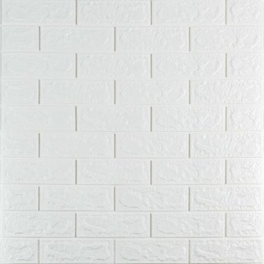 3D панель самоклеюча 690х780х5мм цегла Білий (001-5) SW-00000029