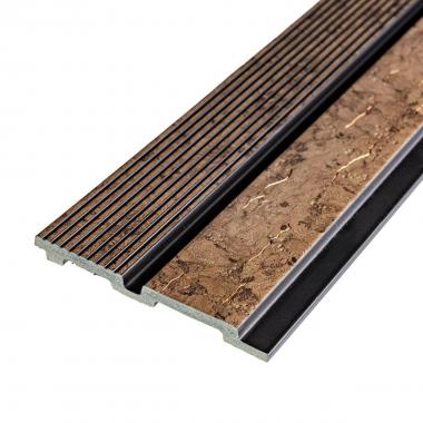 Рейка декоративная PS 2900х118х12мм Коричневый с золотыми прожилками SW-00001749