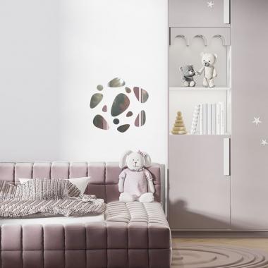 Зеркальный декор акриловый самоклеющийся Камешки серебро, 12шт (D) SW-00002496