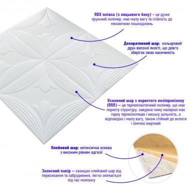 Панель 3D 700х700х6мм Білий SW-00001959