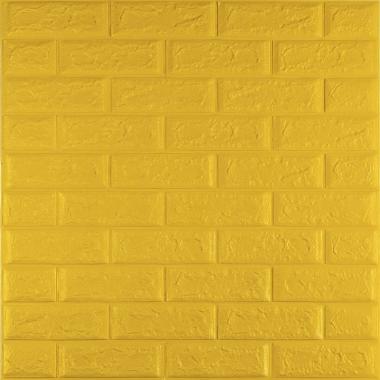 3D панель самоклеюча 700х770х5мм цегла Жовтий (010-5) SW-00000146