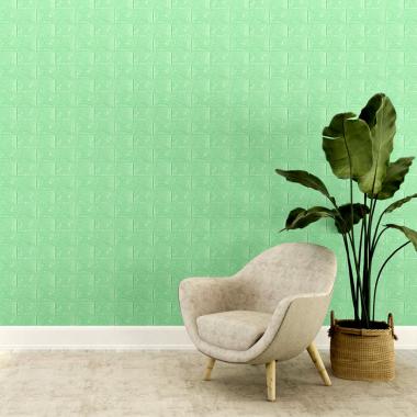 3D панель самоклеюча 700х770х7мм цегла М'ятний (012-7) SW-00000050