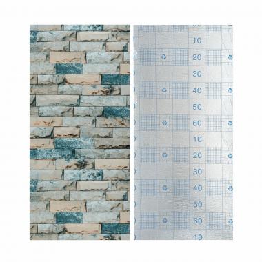 Обои самоклеющиеся 2800х500х1,5мм Бирюзовый екатеринославский кирпич (D) SW-00001943