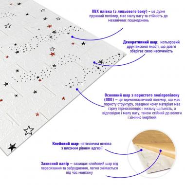 Панель стеновая в рулоне 3D 700х19600х3мм Звёзды SW-00001920