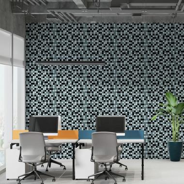 Мозаика из декоративного стекла 298х298х4,5мм Чёрно-серая SW-00002369