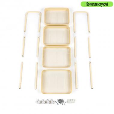 Етажерка мобільна чотириярусна універсальна з металу 45х30х103см Кремова SW-00002114