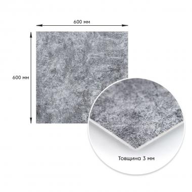 Декоративна ПВХ плита 600х600х3мм Попелястий мармур (S) SW-00001626