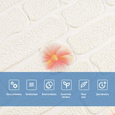 Панель стінова 3D 700х700х4мм Рожеві квіти SW-00001978