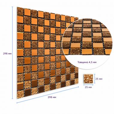Мозаика из декоративного стекла 298х298х4,5мм Оранж SW-00002360