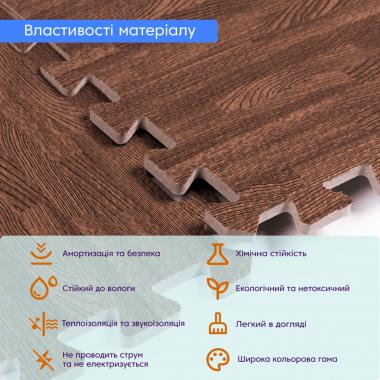 Підлога пазл - модульне підлогове покриття 600x600x10мм Коричневе дерево (МР6) SW-00000204
