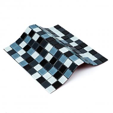 Мозаика из декоративного стекла 298х298х4,5мм Чёрно-серая SW-00002369