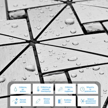 Самоклеюча алюмінієва плитка 300х300х3мм Срібло зі стразами SW-00001325