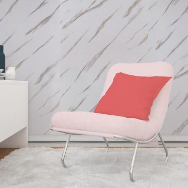 Плінтус РР самоклеючий 2300х70х4мм Білий з сірою смужкою (D) SW-00001833