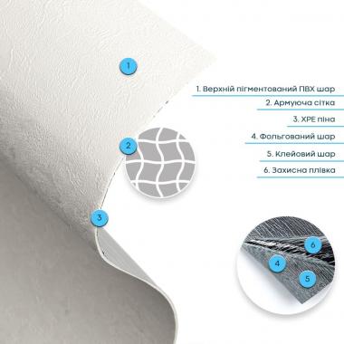 Самоклеюча гнучка штукатурка в рулоні 600х3000х2,5мм Біла SW-00002996