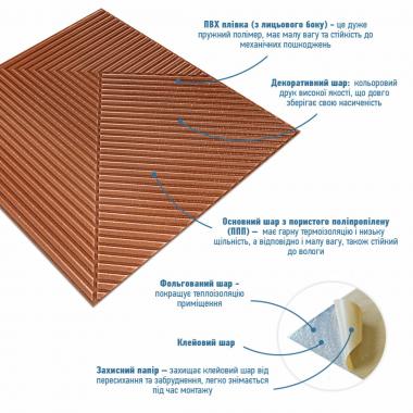 Панель стеновая 3D 500х500х5мм Бамбук Коричневый SW-00002880
