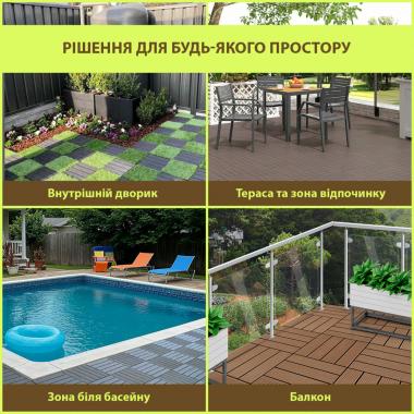 Композитная плитка ДПК 300х300х23мм Антрацит (D) SW-00001708