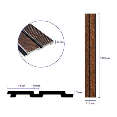 Рейка декоративная PS 2900х118х12мм Медный с золотыми вкраплениями SW-00001747