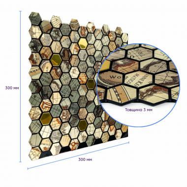 Самоклеюча алюмінієва плитка 300х300х3мм Золота луска SW-00001934