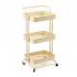 Етажерка мобільна триярусна універсальна з металу 45х37х82см Кремова SW-00002105