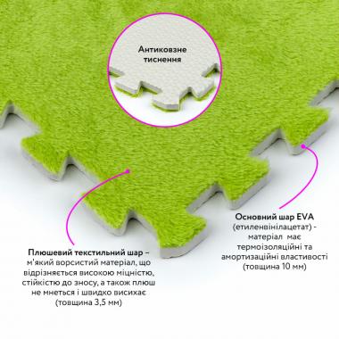 Пол-пазл плюшевый 30х30х1см Салатовый (D) SW-00002094
