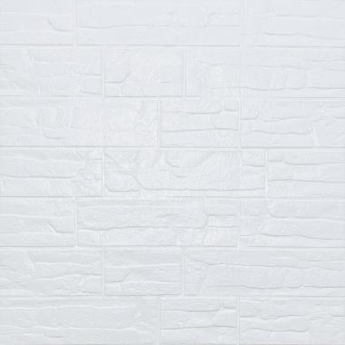 Самоклеюча декоративна 3D панель Камінь біла рвана цегла 700х770х5мм (155) SW-00000484
