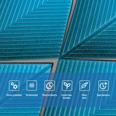 Панель стінова 3D 700х700х4мм Ромб синій SW-00001985