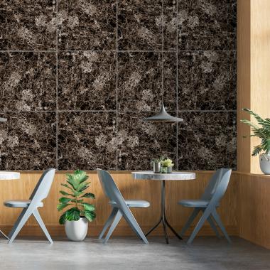 Декоративная ПВХ плита 600х600х3мм Серый темно-серый мрамор (S) SW-00001628