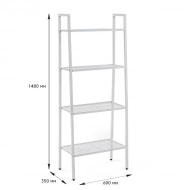 Стелаж-етажерка чотириярусний з металу 60х35х148см Білий SW-00002104