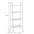 Стелаж-етажерка чотириярусний з металу 60х35х148см Білий SW-00002104