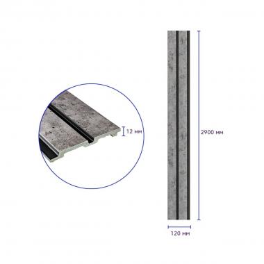 Рейка декоративна PS 2900х120х12мм Бетон із золотими вкрапленнями SW-00001752