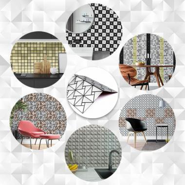 Самоклеюча алюмінієва плитка 300х300х3мм Срібло зі стразами SW-00001325