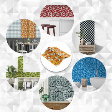 Мозаика из декоративного стекла 298х298х4,5мм Оранжевая SW-00002365