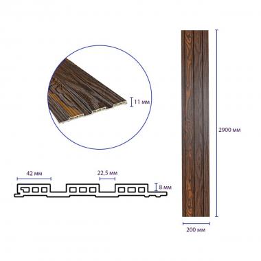Рейка декоративна WPC стінова 200х11х2900мм SW-00003008