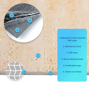 Самоклеюча гнучка штукатурка 600х600х2,5мм Пісочний SW-00002985