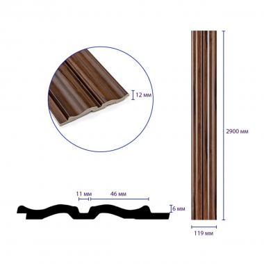 Рейка декоративная PS 2900х119х12мм Бронзовый венге SW-00002144-