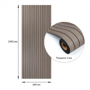 Покрытие виниловое самоклеющееся 3D Рейки в рулоне Дуб Мокко 600х2900х3мм (D) SW-00002901
