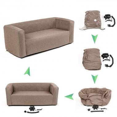 Комплект надувних меблів диван і 2 крісла Коричневий SW-00002657