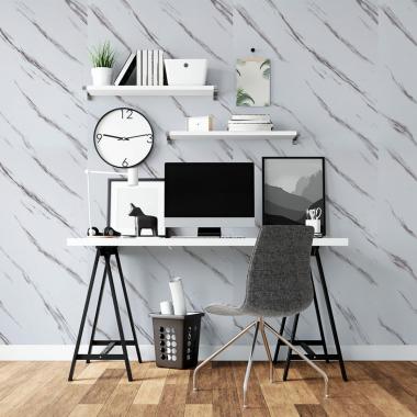 Самоклеюча вінілова плитка в рулоні 600х3000х2мм Білий мармур з прожилками Глянсова SW-00001285