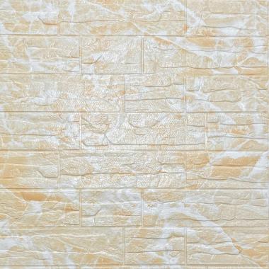 Самоклеюча декоративна 3D панель Камінь бежева рвана цегла700х770х3мм (157) SW-00000486