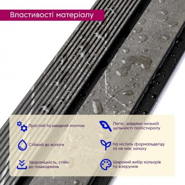 Рейка декоративная PS 2900х118х12мм Серый мрамор SW-00001751