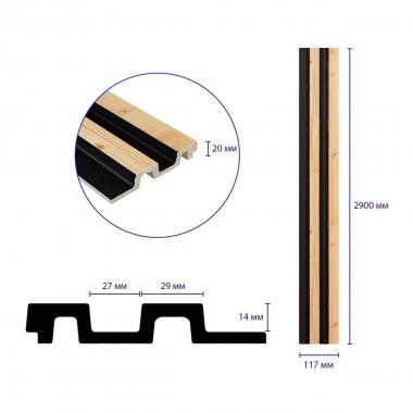 Рейка декоративная PS 2900х117х20мм Сосна з графитом SW-00002146