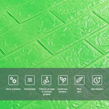 3D панель самоклеющаяся 700x770x3мм кирпич Зеленый (013-3) SW-00000639